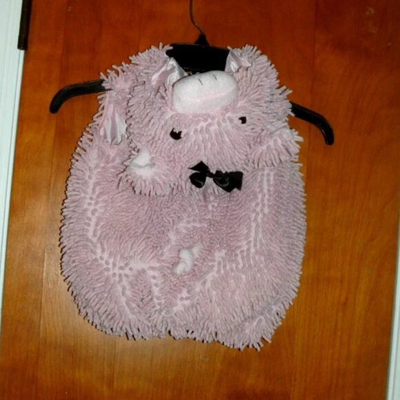 Deluxe PINK PIG Piggy One Piece Puffy Chenille Hooded Halloween Costume size 12M - Picture 2 of 3